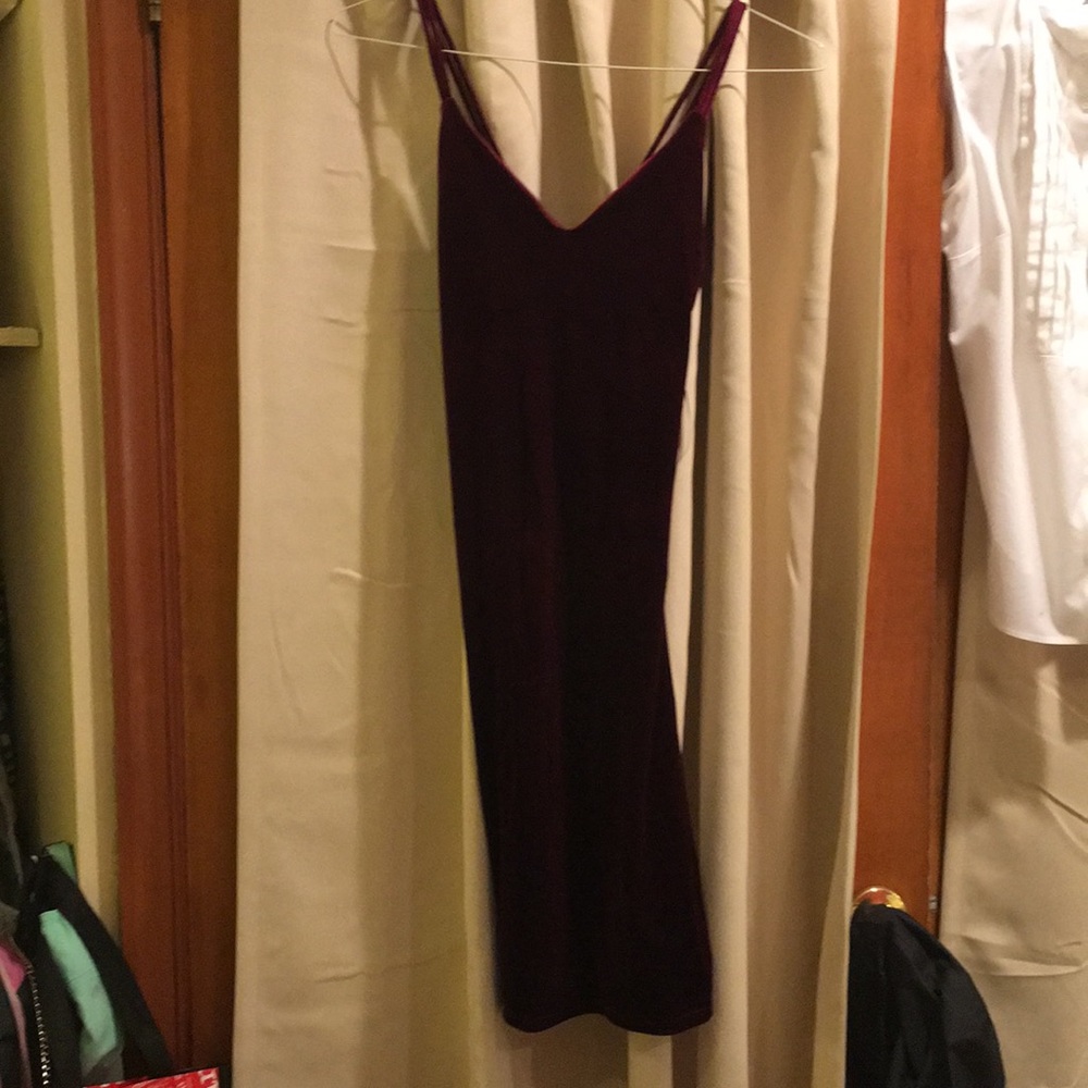Burgundy Velour Dress